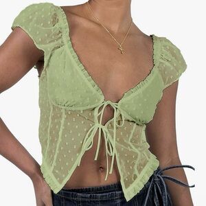 Tie Front Top - Size Small